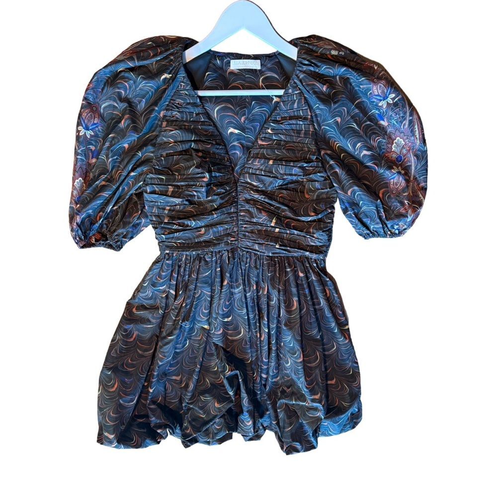 Ulla Johnson NWOT Gwen printed ruched taffeta mini dress - Picture 8 of 13